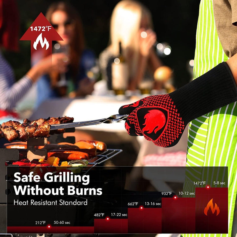 Set 2 Guantes Asado Alta Temperatura Parrillero Cocina Cukin
