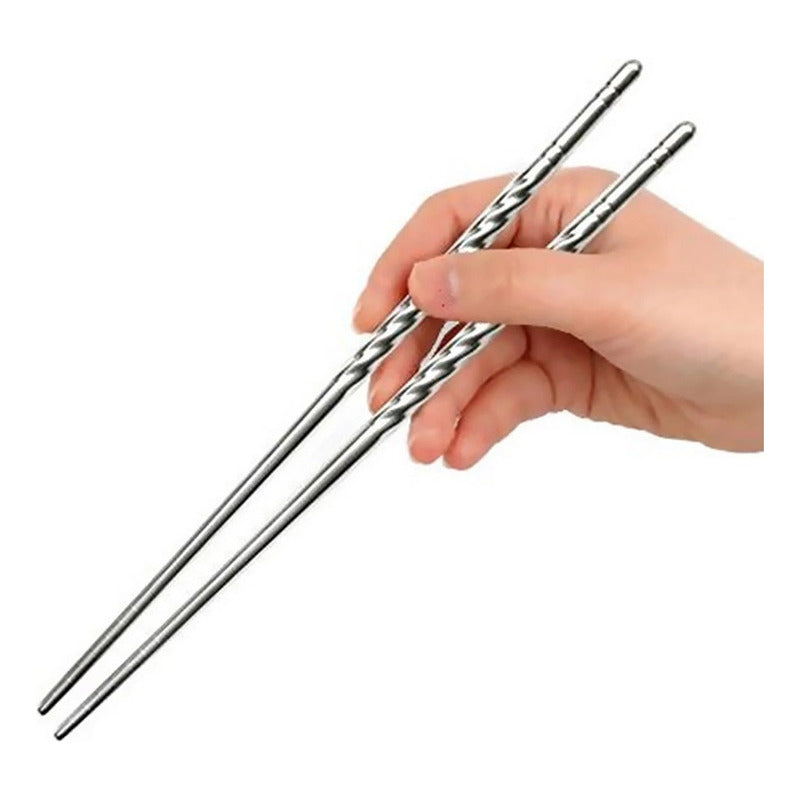 12 Palillos Chinos Acero Inoxidable 12 Palitos Sushi Norplat