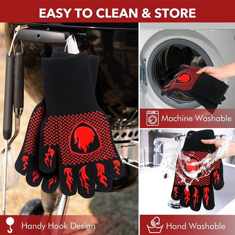 Set 2 Guantes Asado Alta Temperatura Parrillero Cocina Cukin