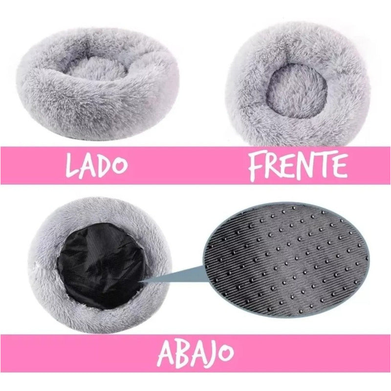 Cama Mascota Perro Grande Antiestres 110cm Talla Xxl Norplat Negro Liso