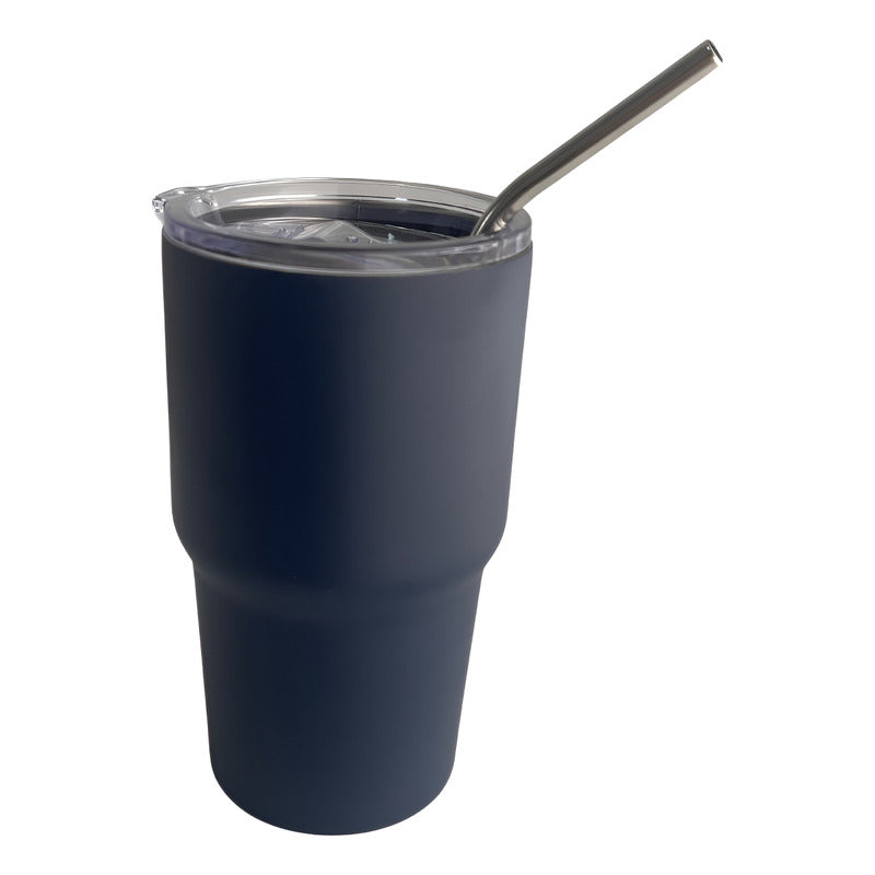 Vaso Mug Termico Cukin 600ml Acero Inox 2 Tapas Y Bombilla