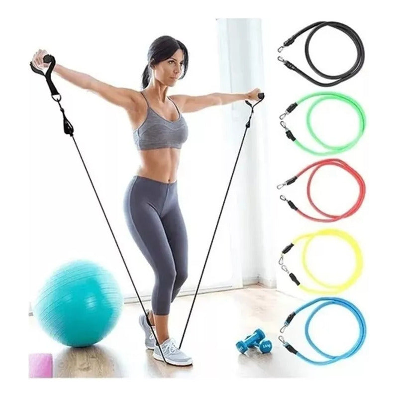 Set Bandas Elásticas Resistencia Para Ejercicios 11 Piezas