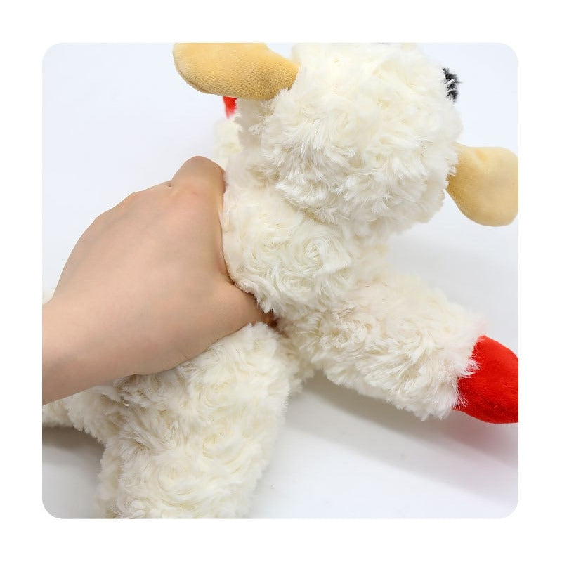 Peluche Oveja Con Texturas Y Sonido Para Mascotas Y Niños