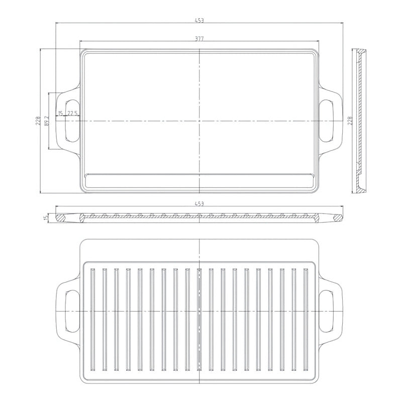 Plancha Churrasquera Norplat Hierro Fundido 2en1 45x22x1.5cm