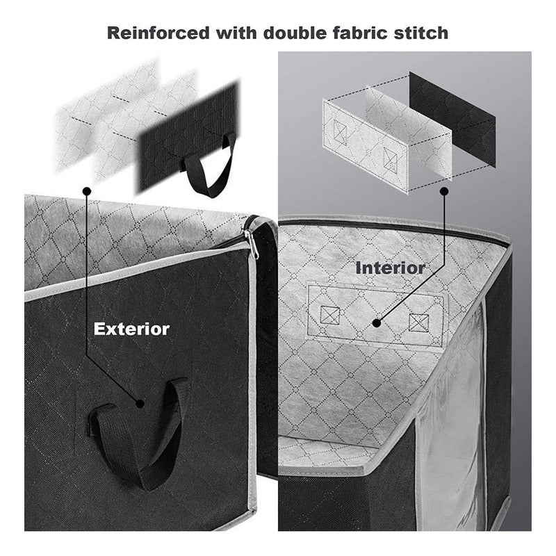 4 Unidades Organizador De Bolsas De Almacenamiento De Ropa Negro Lisa