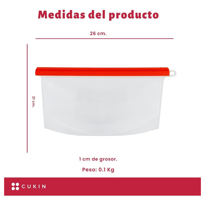 Bolsas De Silicona Reutilizable Con Cierre De 1500ml - Cukin