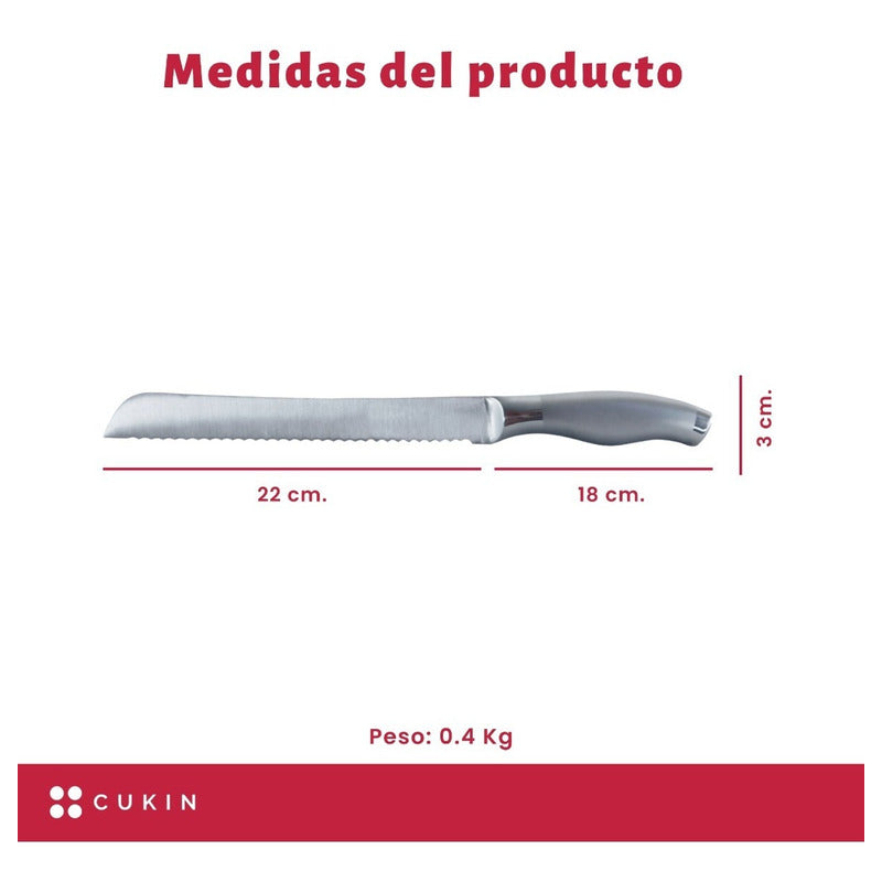 Cuchillo Aserrado Para Pan 20 Cm - Cukin