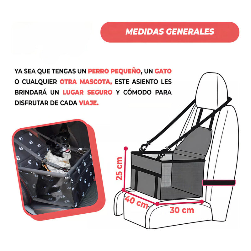 Norplat Asiento Auto Mascota Reforzado Plegable Seguridad