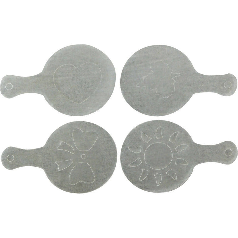 16 Plantillas Stencils Decorar Cafes Pan Cupcakes - Norplat