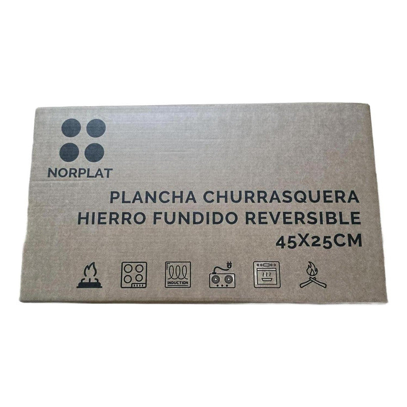 Plancha Churrasquera Hierro Fundido Reversible - Norplat