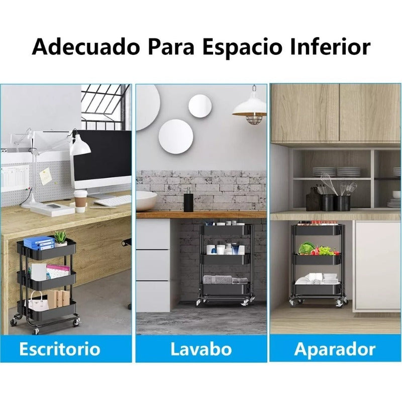 Carro Organizador Mueble Estante De Almacenamiento 3 Niveles