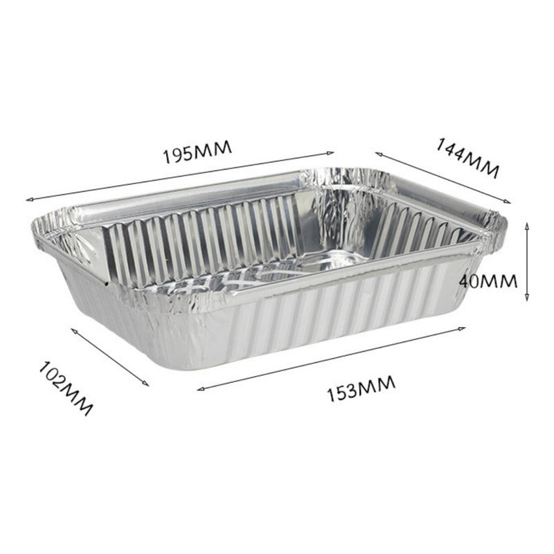 Bandeja / Envase De Aluminio 570 M C/tapa Domo (20 Unidades) Plateado