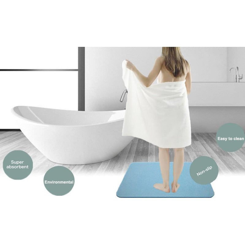 Alfombra Piso Baño Diatomita Secado Ultra Rápido - Norplat Gris Lisa