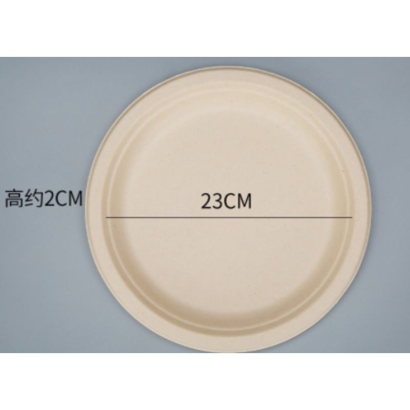 Platos De Pulpa Natural Compostable 22 Cms X 100 Uds - Cukin