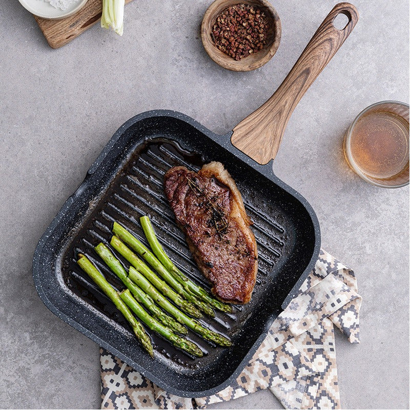 Plancha 28 Cm Antiadherente Aluminio Fundido Grill - Cukin