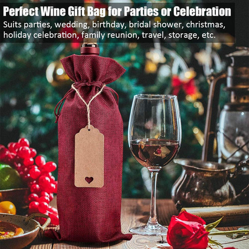 Bolsas De Regalos Navidad Para Botellas Vino 12u - Norplat
