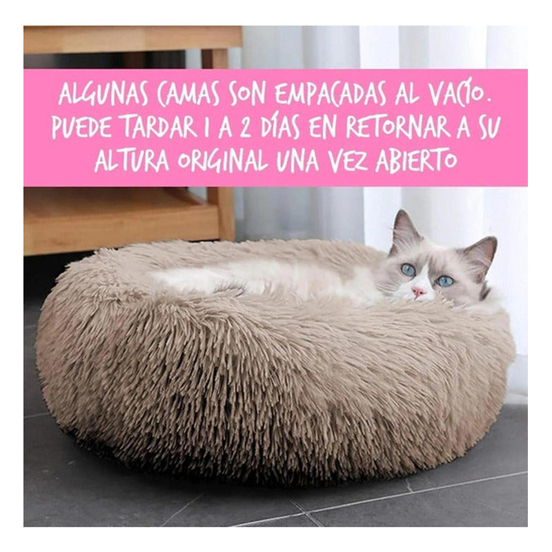Cama Mascotas Antiestrés Peluda Perros Gatos 50 Cm - Norplat