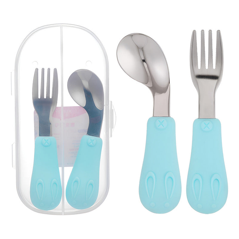 Set De Cubiertos Niño Niña Bebe Cuchara Tenedor Con Estuche