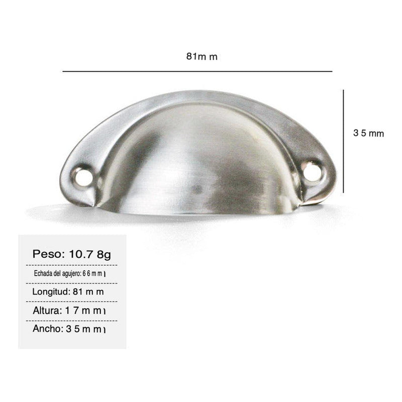 Set 12 Tiradores Para Muebles Cocina Cajón Manilla - Norplat