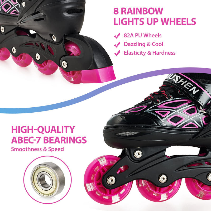 Patines En Linea Rollers Adolescentes Adultos Ajustable