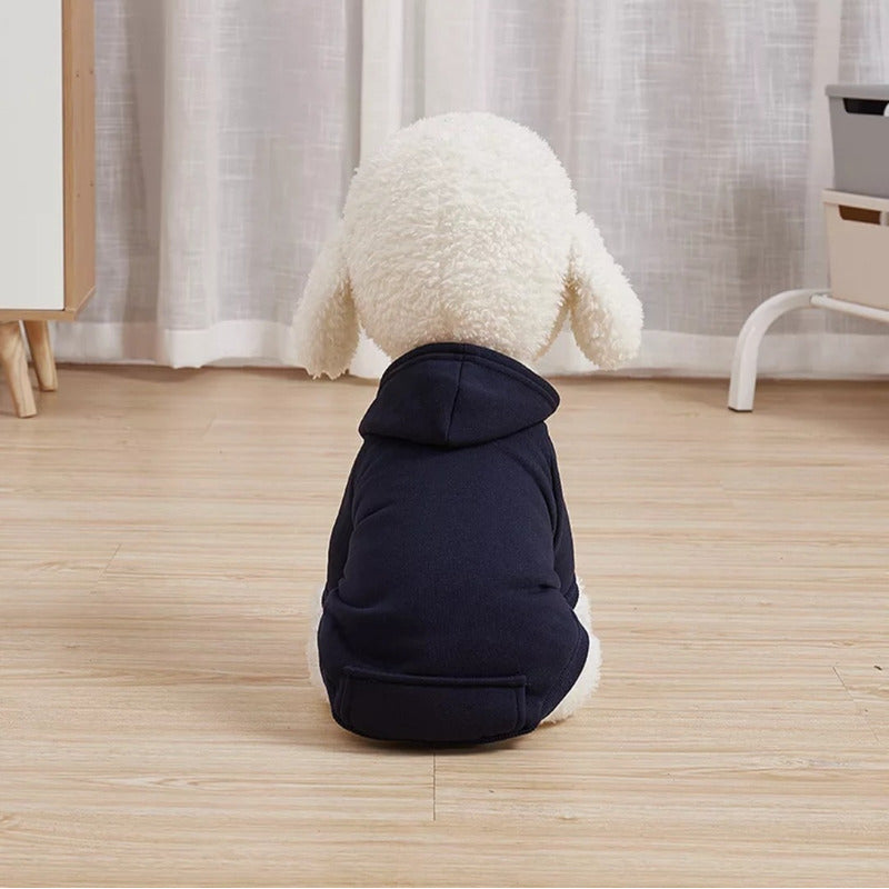 Polerón Con Gorro Ropa Chaleco Perro Abrigo Invierno Norplat Azul L