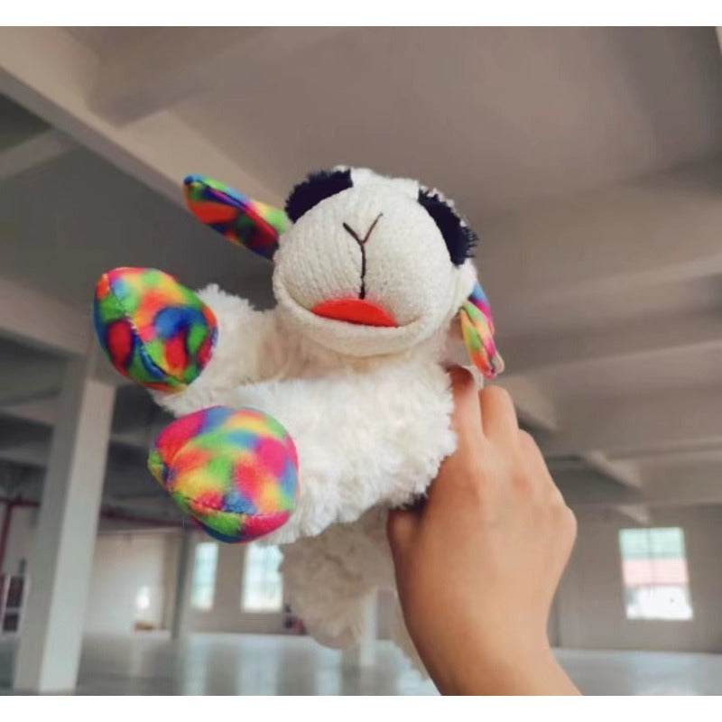 Peluche Oveja Con Texturas Y Sonido Para Mascotas Y Niños