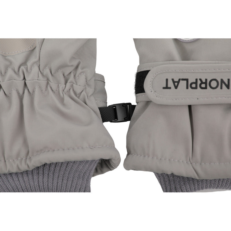 Guantes Térmicos Invierno Ski Nieve Pantalla Táctil Norplat Gris Claro - M