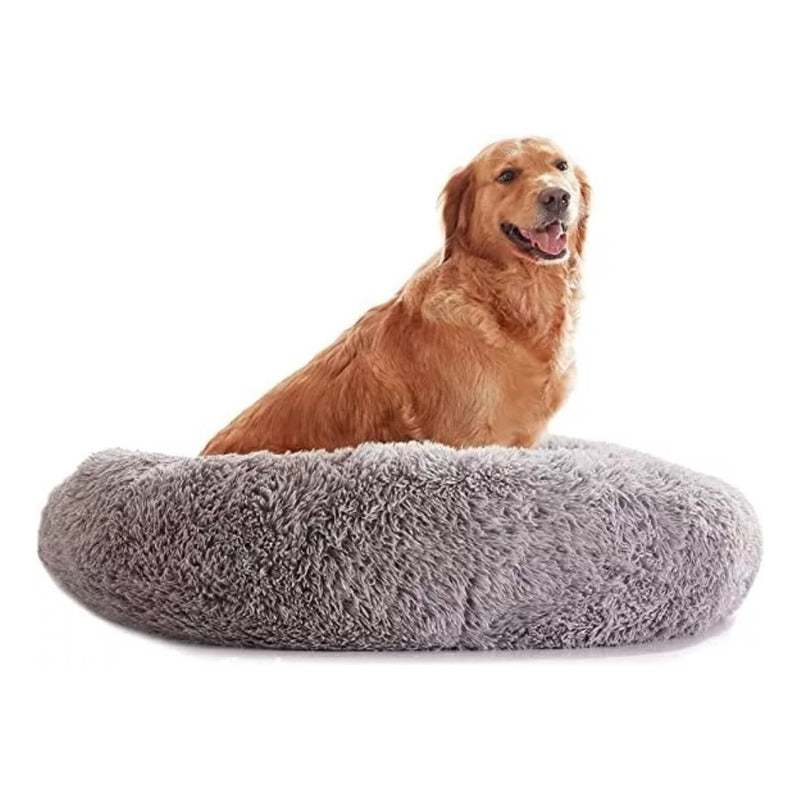 Cama Mascota Perro Grande Antiestres 110cm Talla Xxl Norplat Gris Liso