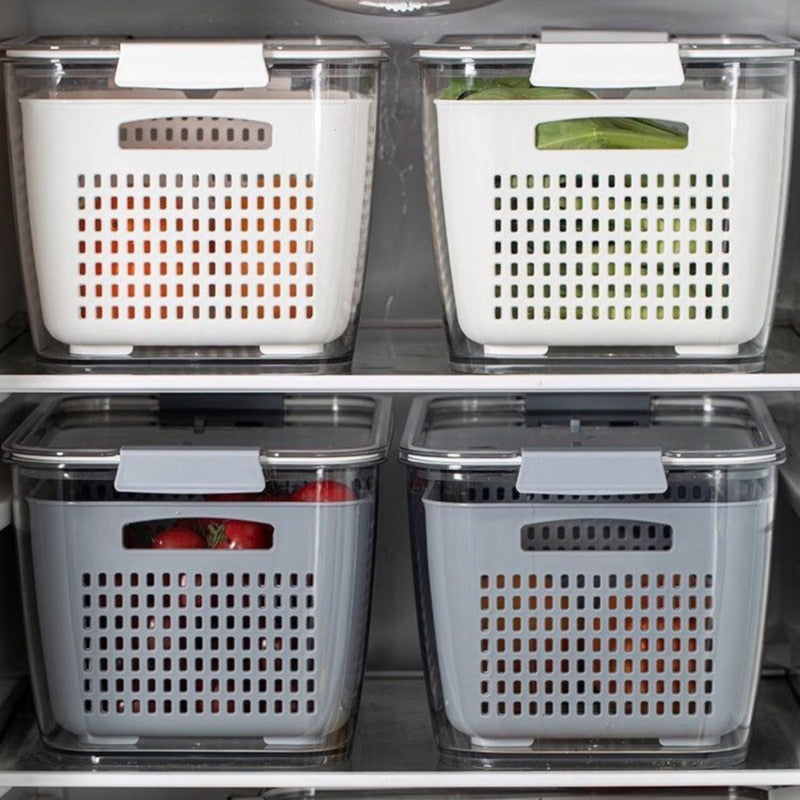 Caja Organizadora Con Cesta Refrigerador Despensa 1.7 Lt