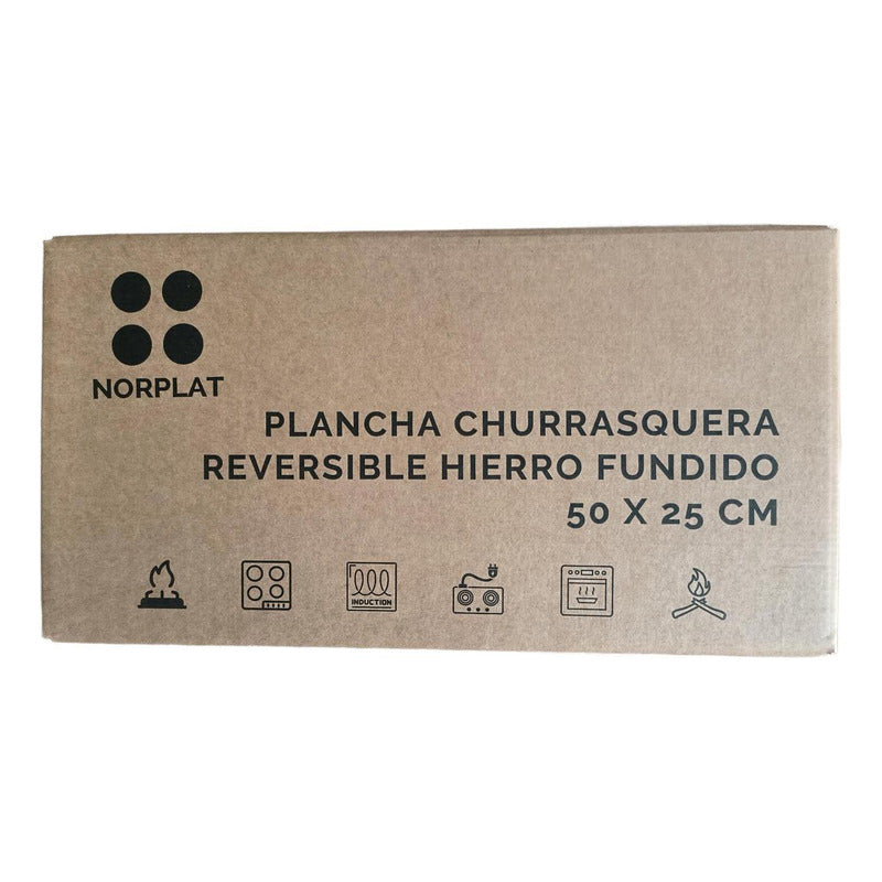 Plancha Hierro Fundido Churrasquera 2 En 1 50x25cm - Norplat
