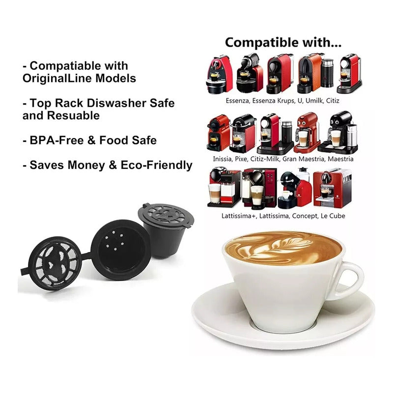 6 Capsulas Cafe Reutilizable Para Cafetera Nespresso Norplat