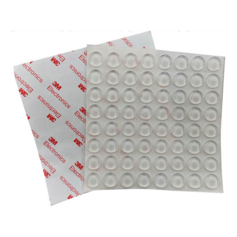 Set 100 Uds Topes Auto Adhesivo Transparente Puertas Muebles Transparente