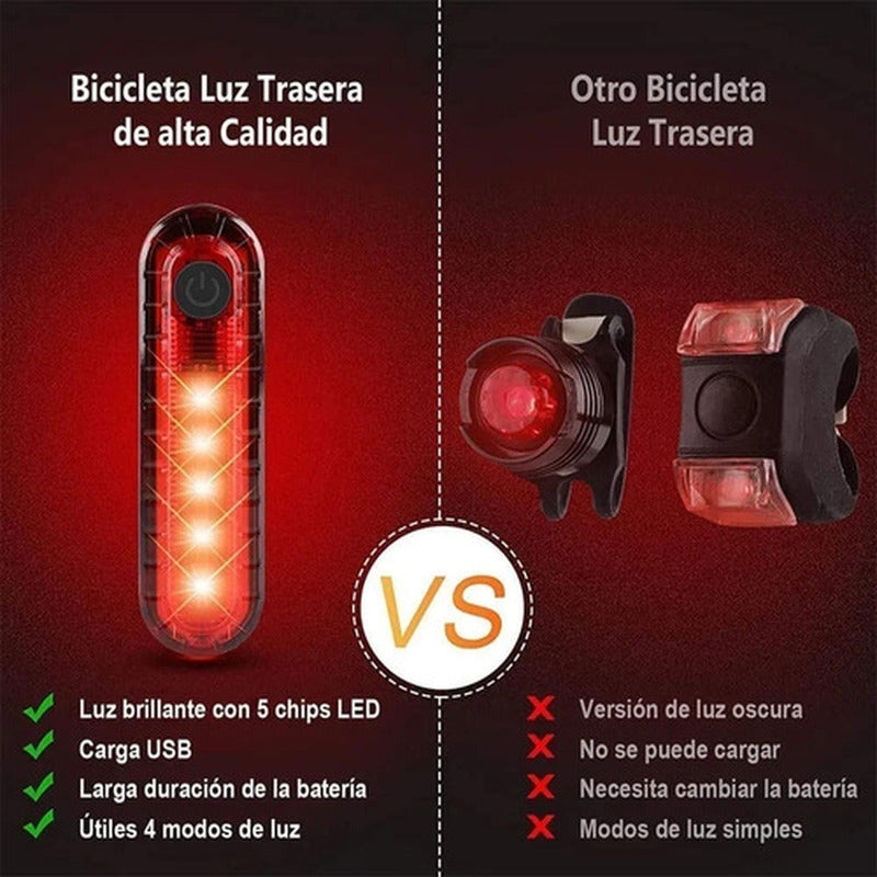 Luces Delanteras Y Traseras Para Lluvia Bicicleta - Norplat