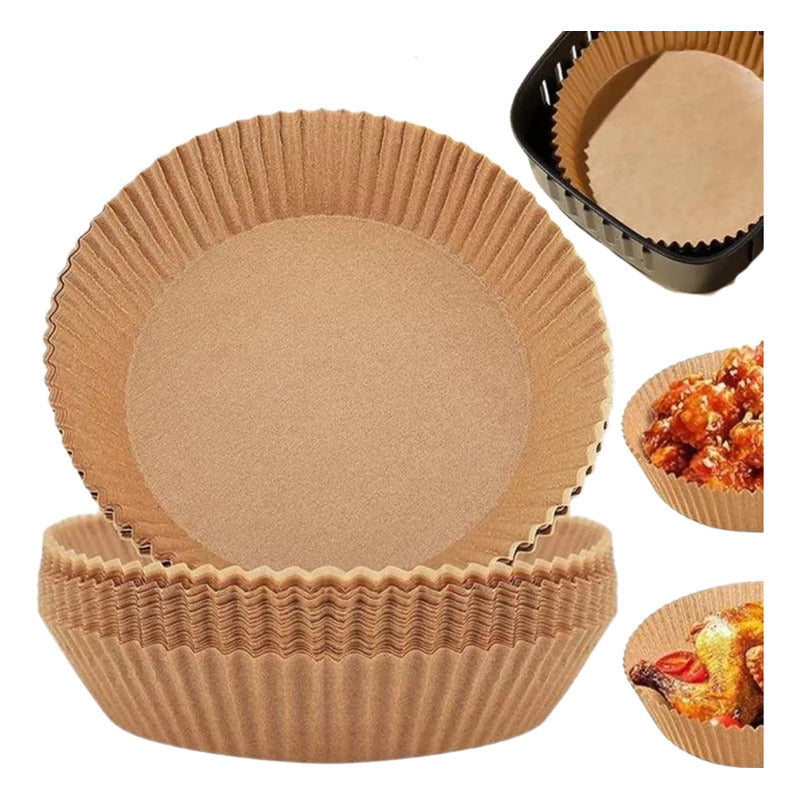 Papel Freidora Aire X100 Antiadherente Air Fryer Desechable Marrón Claro