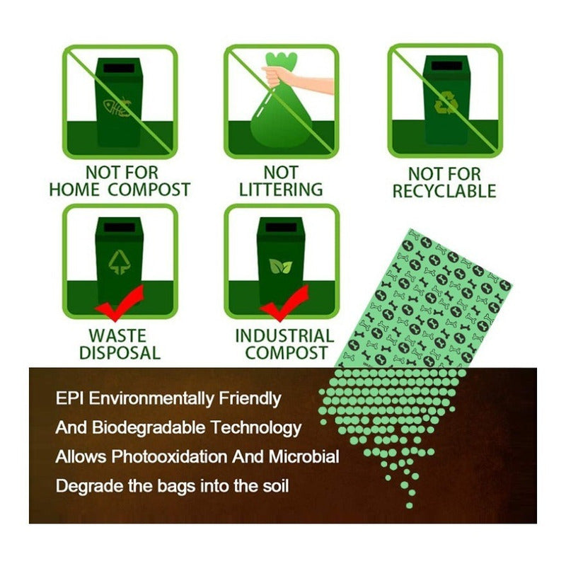 240 Bolsas Biodegradable 16 Rollos Ecologicas Fecas Perro Amarillo
