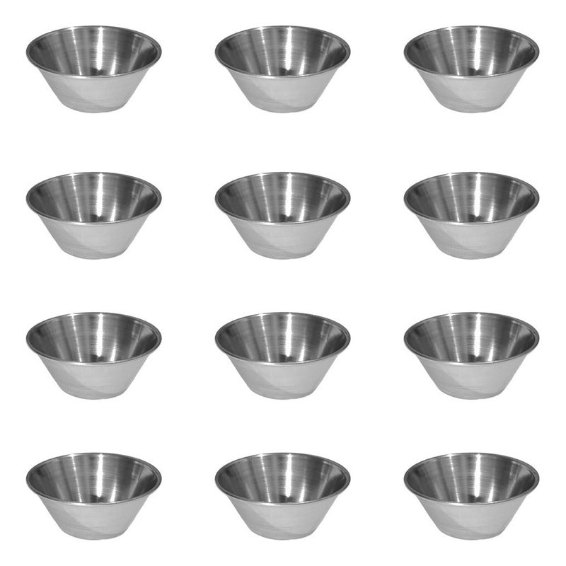 12 Pocillos Salsero Acero Inoxidable 45ml 1.5oz - Norplat