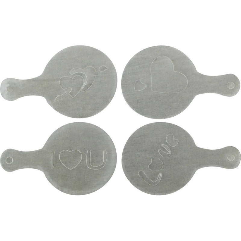 16 Plantillas Stencils Decorar Cafes Pan Cupcakes - Norplat