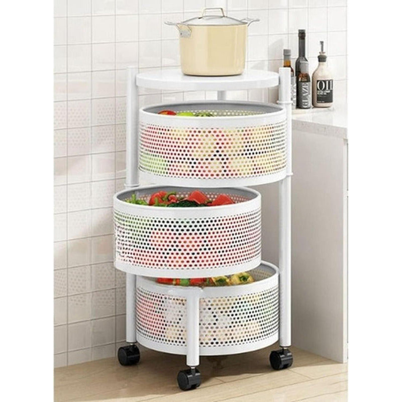 Estante Giratorio Organizador Frutero Metal 3 Pisos Norplat