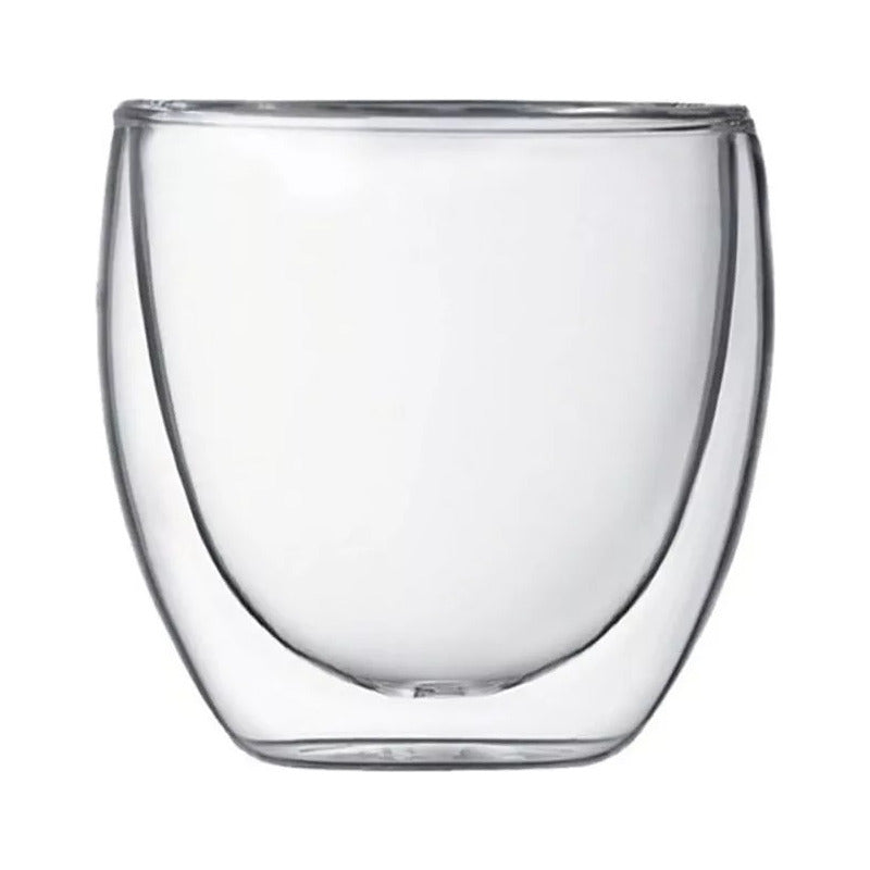 Set 4 Tazas Espresso Doble Pared 250ml Frio, Caliente Cukin