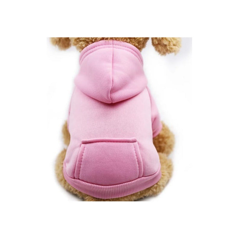 Polerón Con Gorro Ropa Chaleco Perro Abrigo Invierno Norplat Rosado L