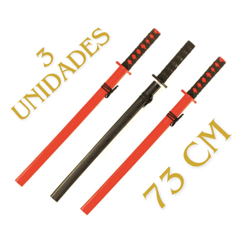 Pack 3 Katana Japonesa Madera Entrenamiento 73cm - Norplat