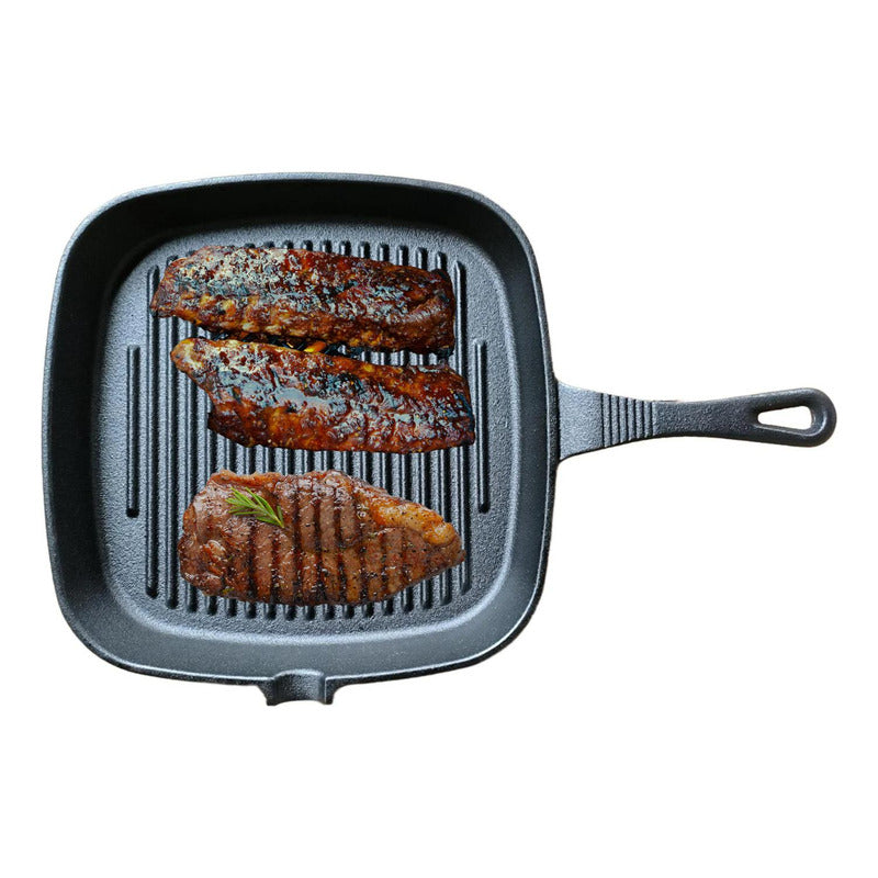 Sartén Bifera Churrasquera Grill Hierro Fundido 24cm Norplat