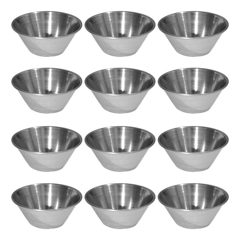 12 Pocillos Salsero Acero Inoxidable 45ml 1.5oz - Norplat