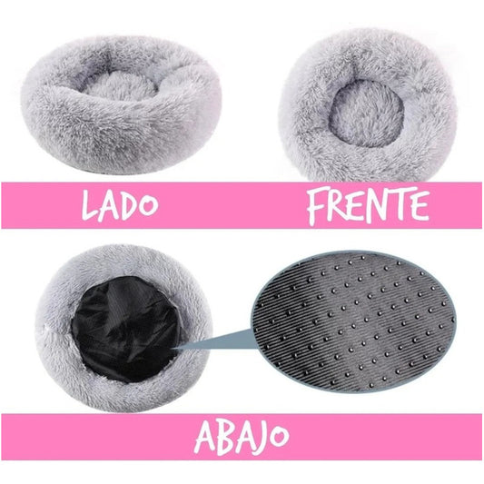 Cama Antiestrés Peluda Para Perros Y Gatos 70cm L Originales