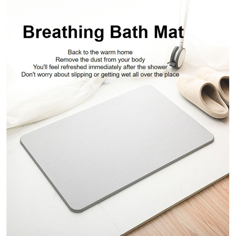 Alfombra Piso Baño Diatomita Secado Ultra Rápido - Norplat Crema Lisa