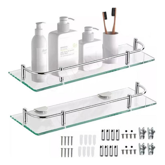 Organizador Ducha Repisa Baño Set 2 Vidrio Templado Norplat
