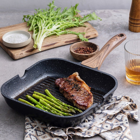 Plancha 28 Cm Antiadherente Aluminio Fundido Grill - Cukin
