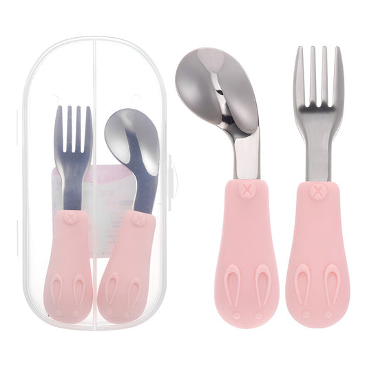 Set De Cubiertos Niño Niña Bebe Cuchara Tenedor Con Estuche