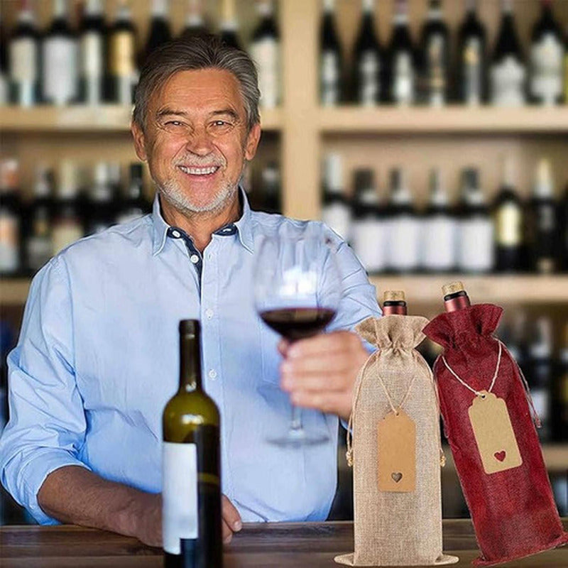 Bolsas De Regalos Navidad Para Botellas Vino 12u - Norplat