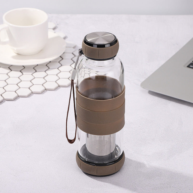 Botella Infusor Vidrio 550cc Difusor Te Bpa-free - Norplat